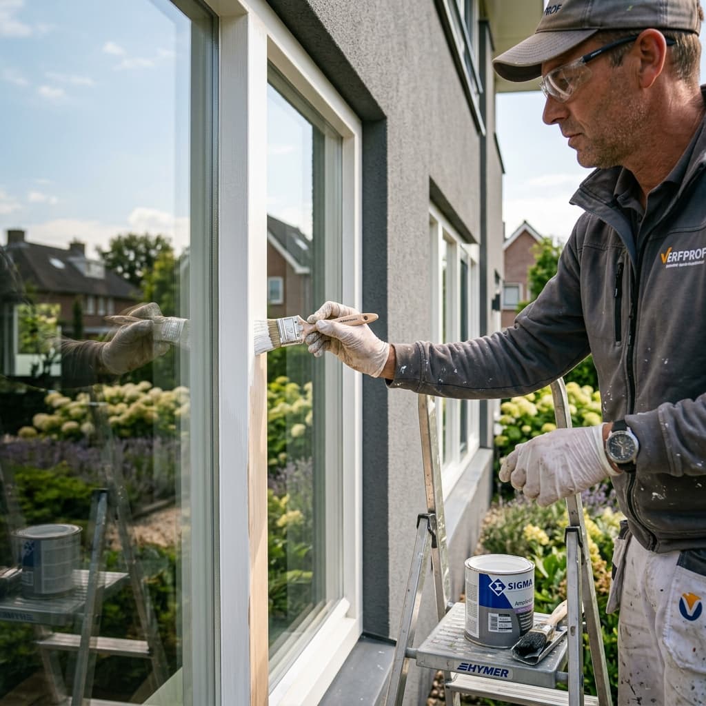 Buitenschilderwerk aan de gevel