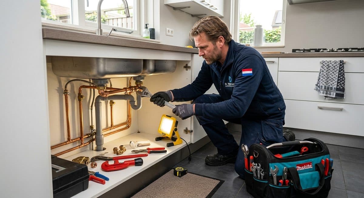 Loodgieter aan het werk in Amsterdam