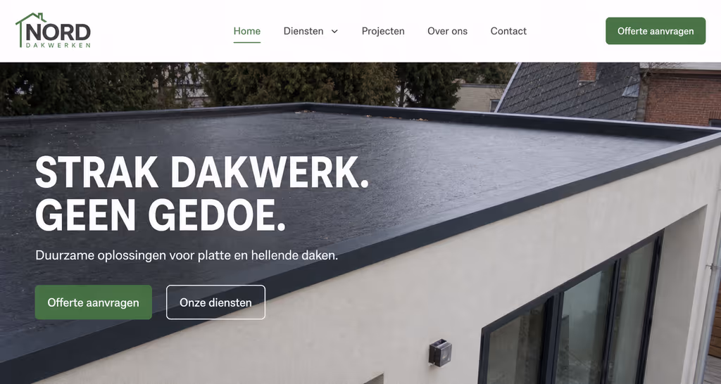 Voorbeeld van een door InternetYou gebouwde website (noorddak.nl)